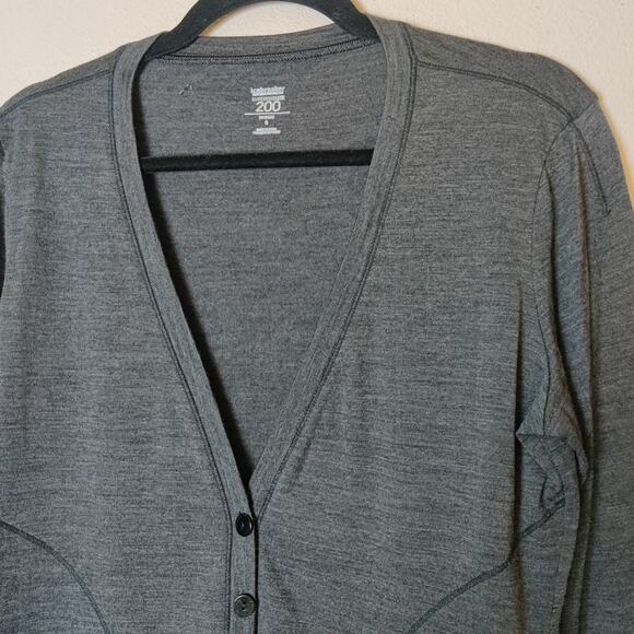 Icebreaker Merino Wool Superfine Lite Bliss Cardigan Small Charcoal Gray *Read - Picture 3 of 16